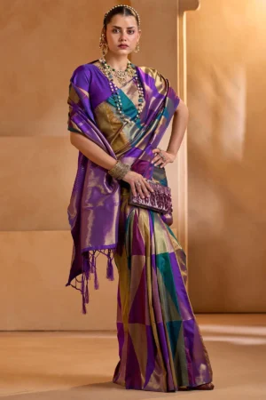 Dazzling Multicolor Soft Silk Saree With Ideal Blouse Piece