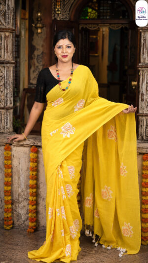 Rose Hand Print Saree