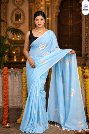 Rose Hand Print Saree